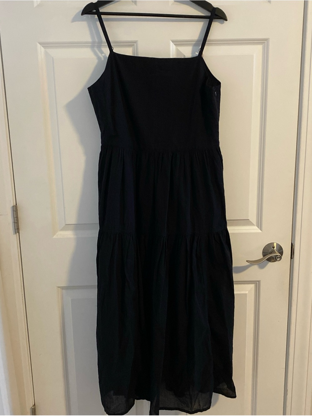 Black Cami Voile Tiered Maxi Dress - Muji
